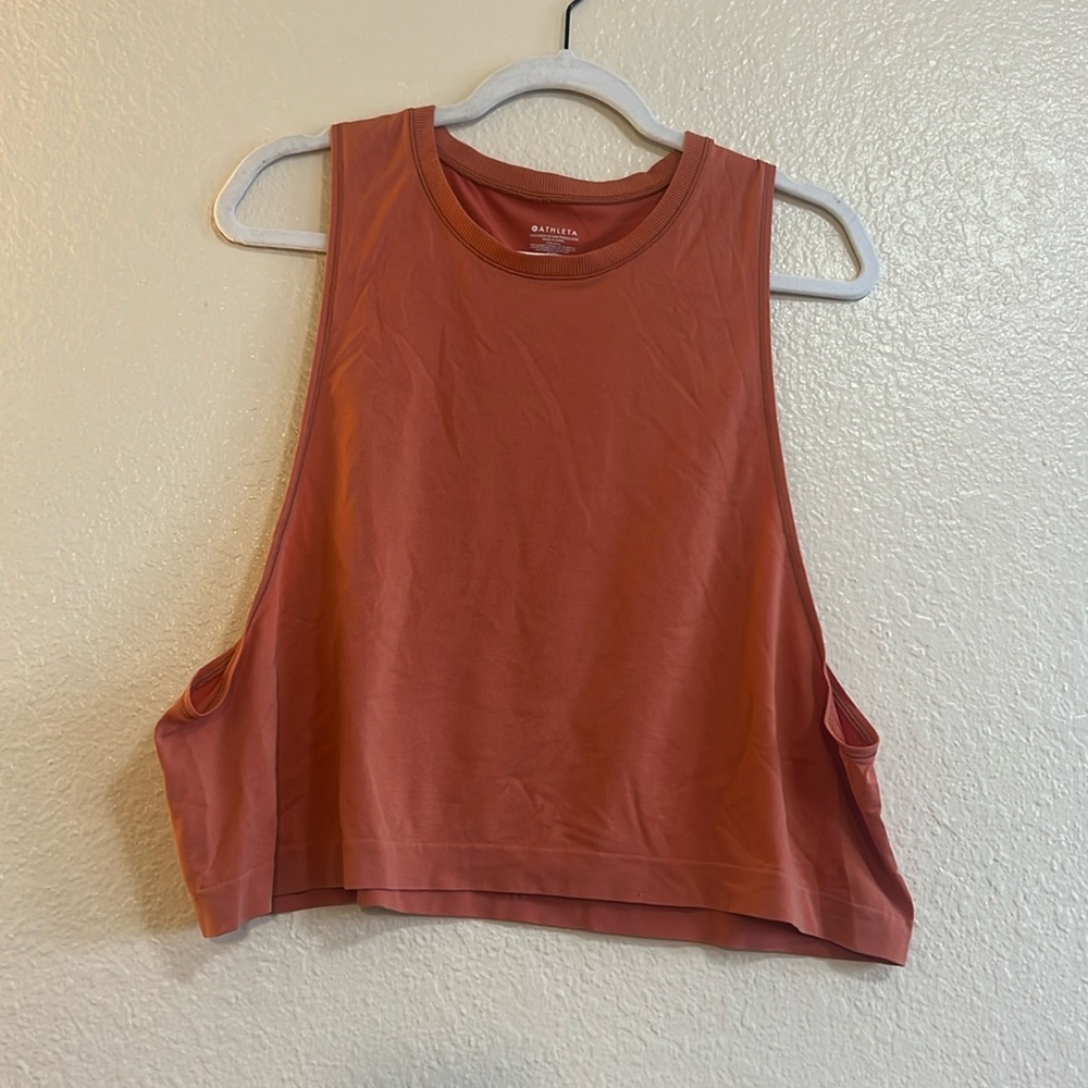 Athleta Wide Crop Orange Tank